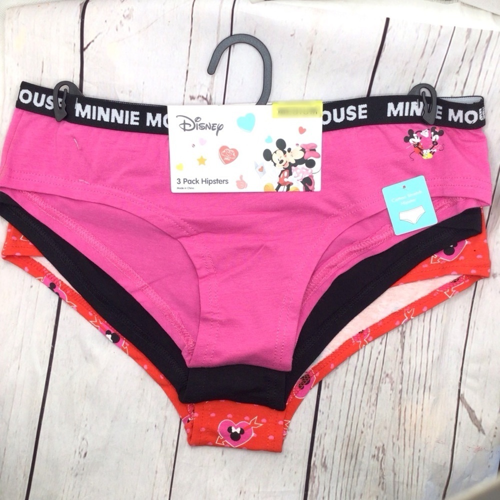 3-Pack Disney Womens Minnie Mouse Hipster Panty Choose Size